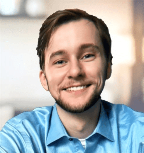 Wade Smith smiling in a blue shirt